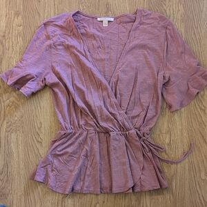 Gibson Latimer Mauve Wrap Blouse